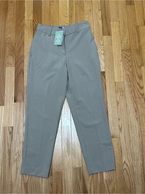 H&M Taupe Tailored Straight-Leg Trousers